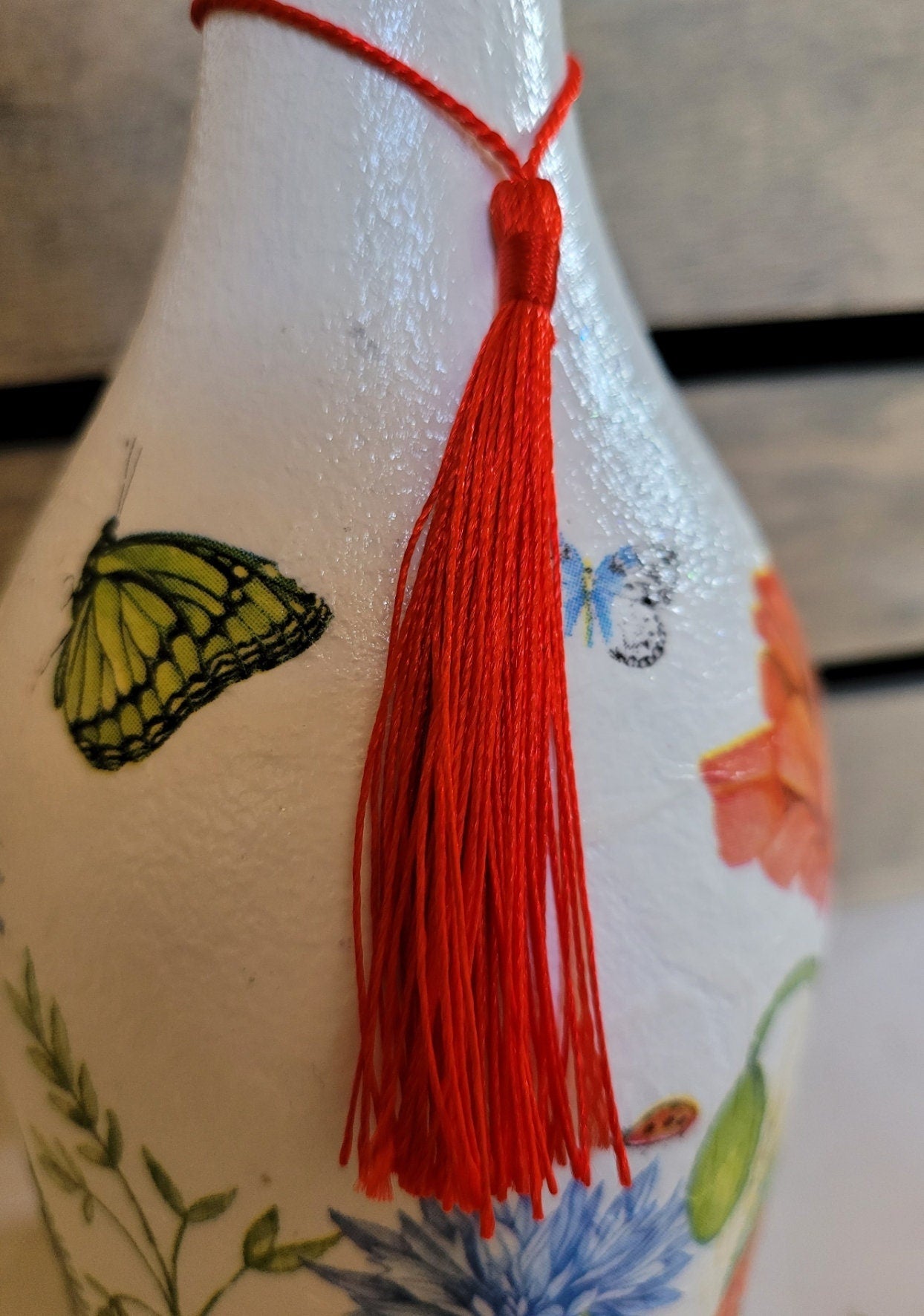 Recycled Bottle Dispenser, Decoupage Bottle Dispenser, Glass Dispenser, Bottle Crafts - Quantock Inspiration
