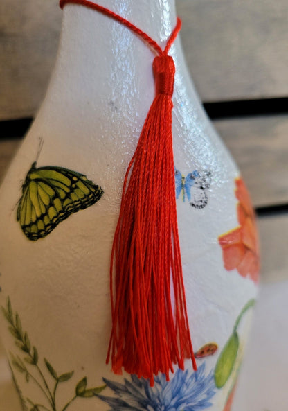 Recycled Bottle Dispenser, Decoupage Bottle Dispenser, Glass Dispenser, Bottle Crafts - Quantock Inspiration