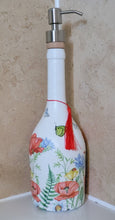Load image into Gallery viewer, Recycled Bottle Dispenser, Decoupage Bottle Dispenser, Glass Dispenser, Bottle Crafts - Quantock Inspiration
