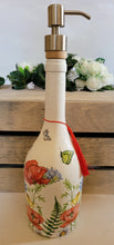 Load image into Gallery viewer, Recycled Bottle Dispenser, Decoupage Bottle Dispenser, Glass Dispenser, Bottle Crafts - Quantock Inspiration
