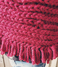 Load image into Gallery viewer, Red Hand Knitted Poncho - Quantock Inspiration
