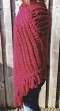 Load image into Gallery viewer, Red Hand Knitted Poncho - Quantock Inspiration
