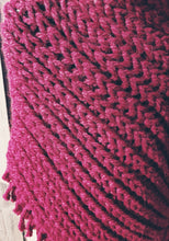 Load image into Gallery viewer, Red Hand Knitted Poncho - Quantock Inspiration
