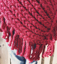 Load image into Gallery viewer, Red Hand Knitted Poncho - Quantock Inspiration
