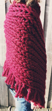 Load image into Gallery viewer, Red Hand Knitted Poncho - Quantock Inspiration
