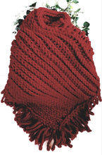 Load image into Gallery viewer, Red Hand Knitted Poncho - Quantock Inspiration
