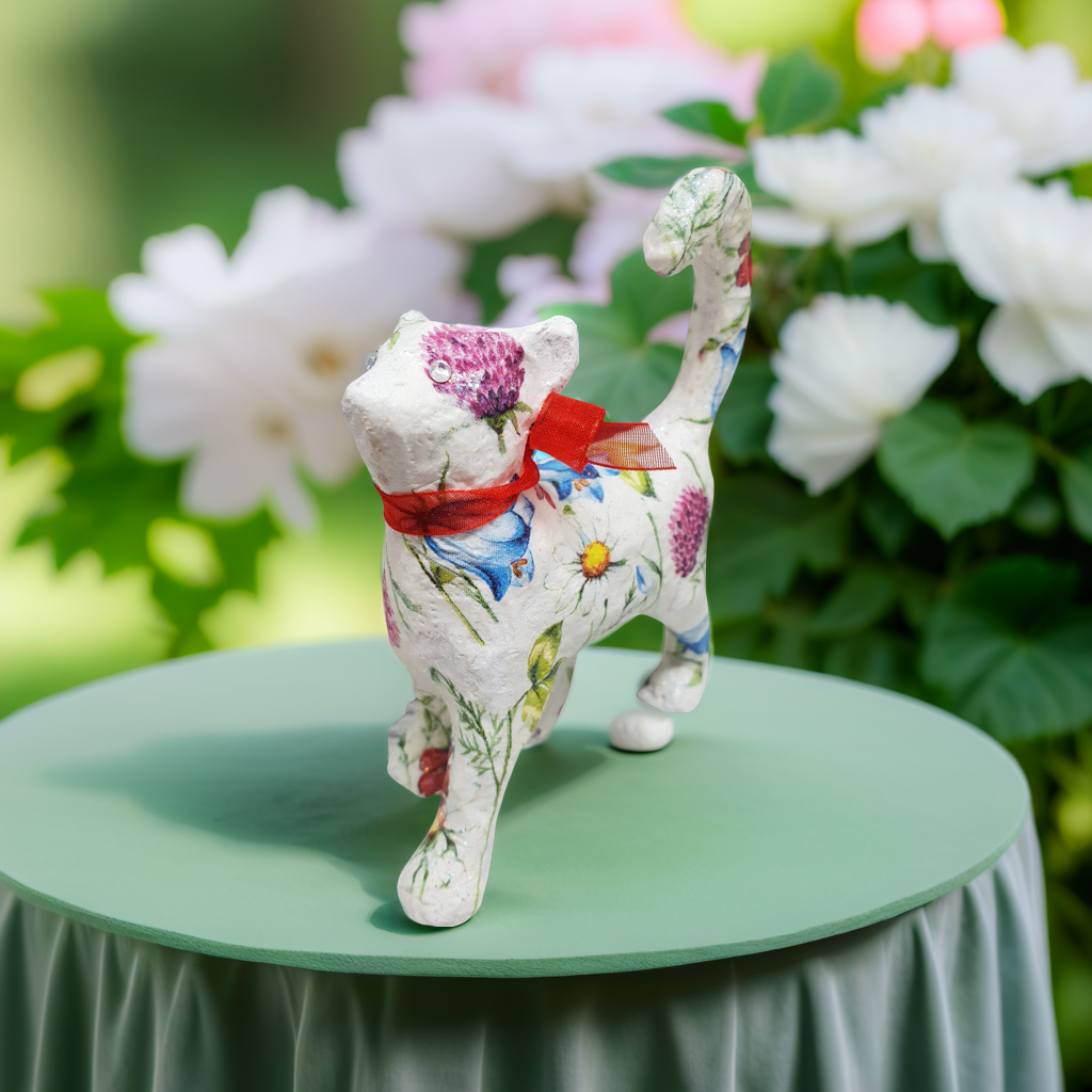 Decoupage Cat Ring Tidy