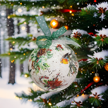 Load image into Gallery viewer, Decoupage Robin Christmas Baubles
