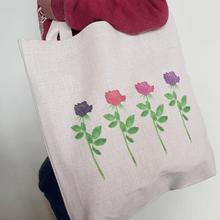 Load image into Gallery viewer, Rose Print Tote Bag - Quantock Inspiration
