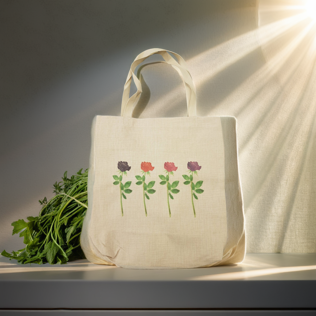 Rose Print Tote Bag