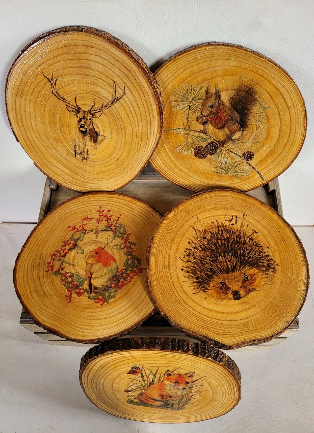 Set of six Decoupage Wildlife Table Mats - Quantock Inspiration