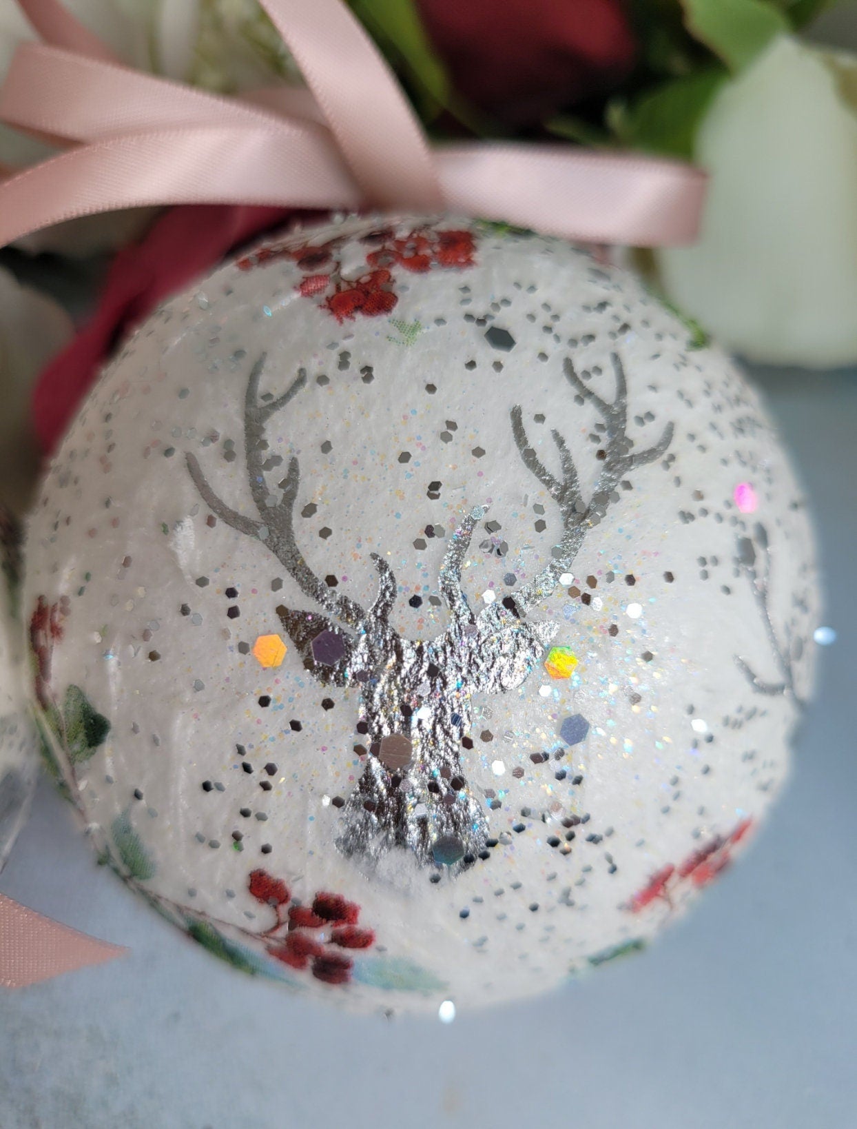 Stag and Berries Christmas Baubles - Quantock Inspiration