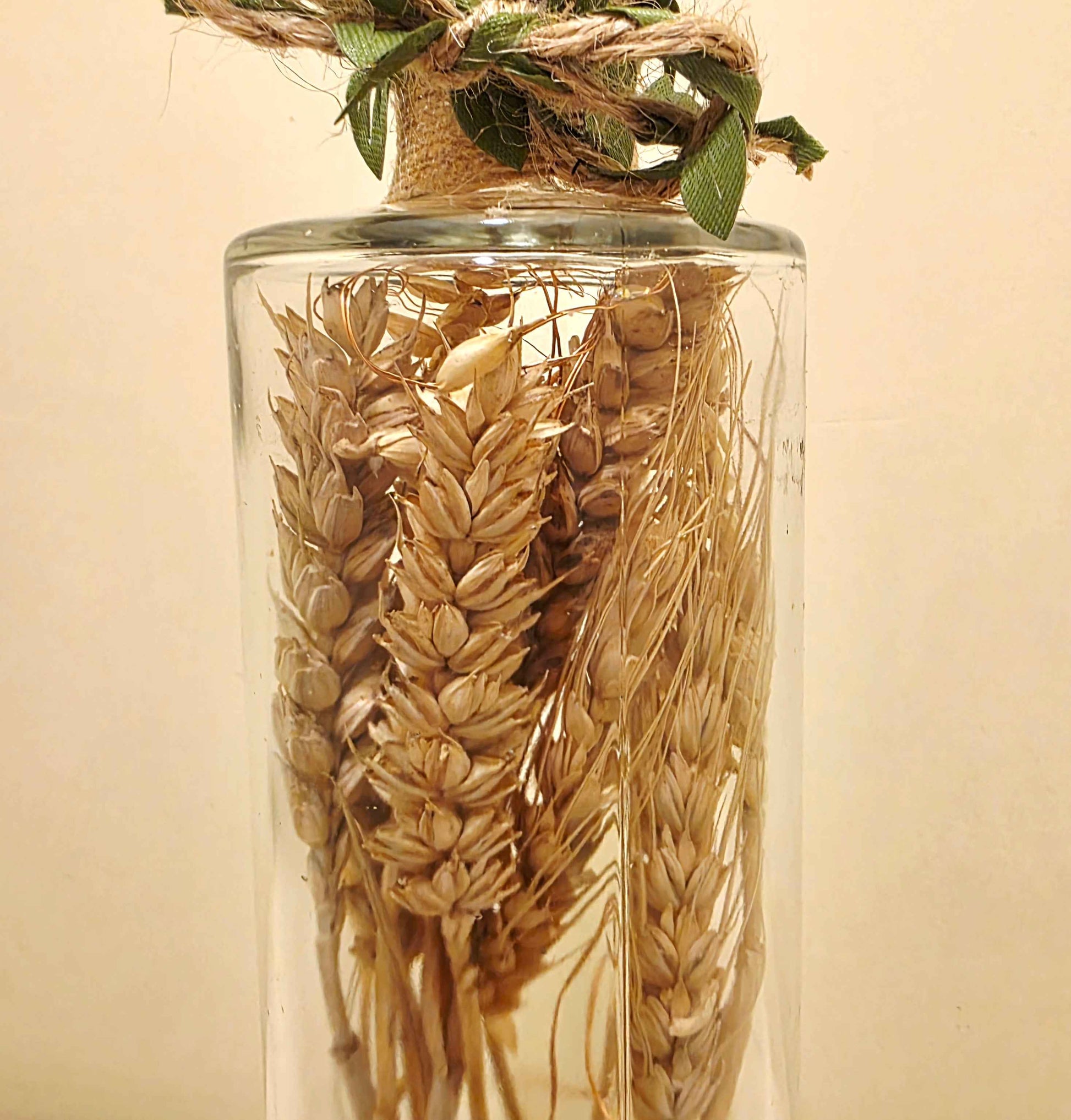 Rustic Wheat Bottle Lamp | Handmade Farmhouse LED Lighting | Quantock Inspiration