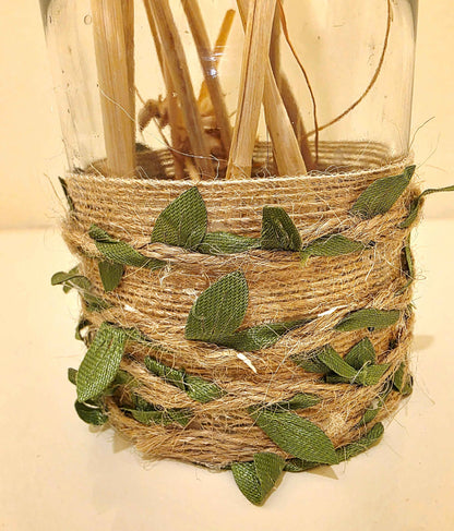 Rustic Wheat Bottle Lamp | Handmade Farmhouse LED Lighting | Quantock Inspiration