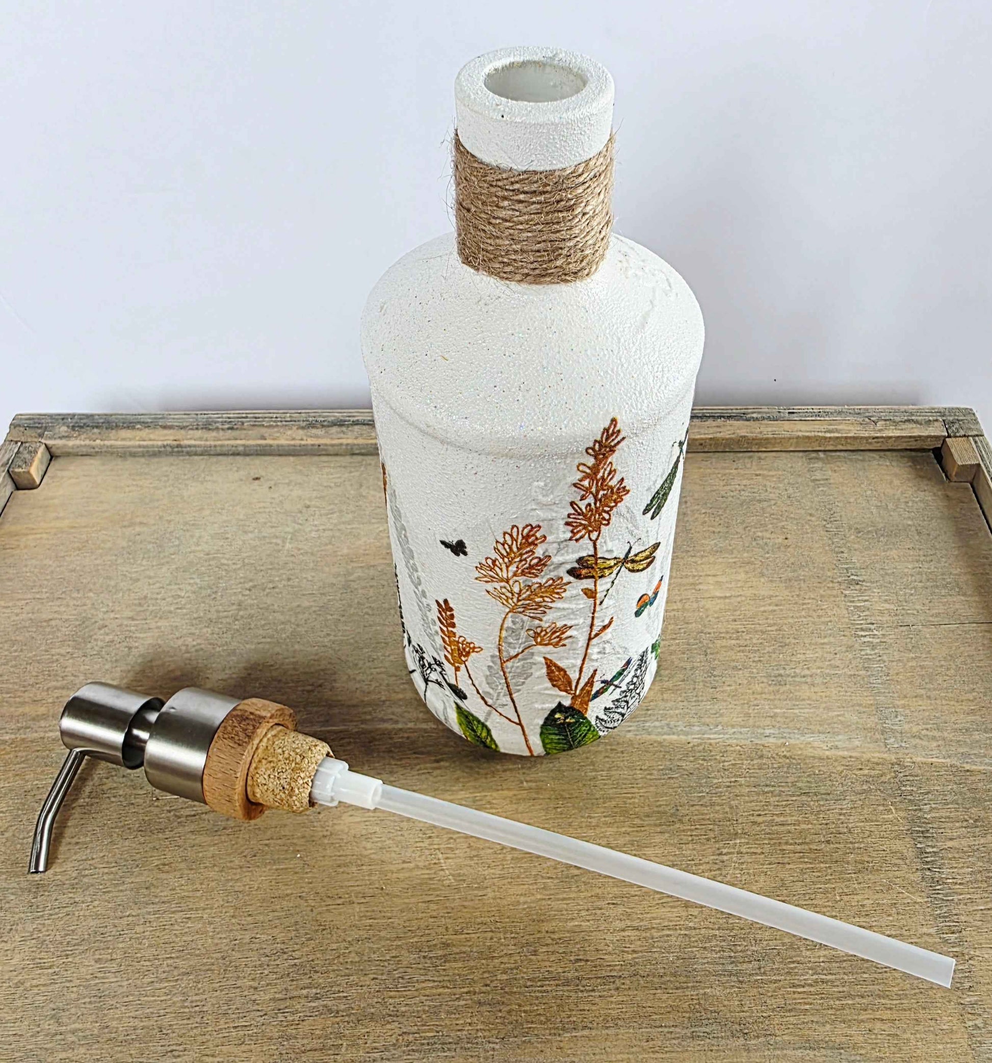Wildflower Soap Dispenser | Recycled Glass Bathroom & Kitchen Accessory | Quantock Inspiration