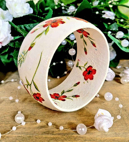 Floral Wooden Bangles | Decoupage Jewellery | Quantock Inspiration