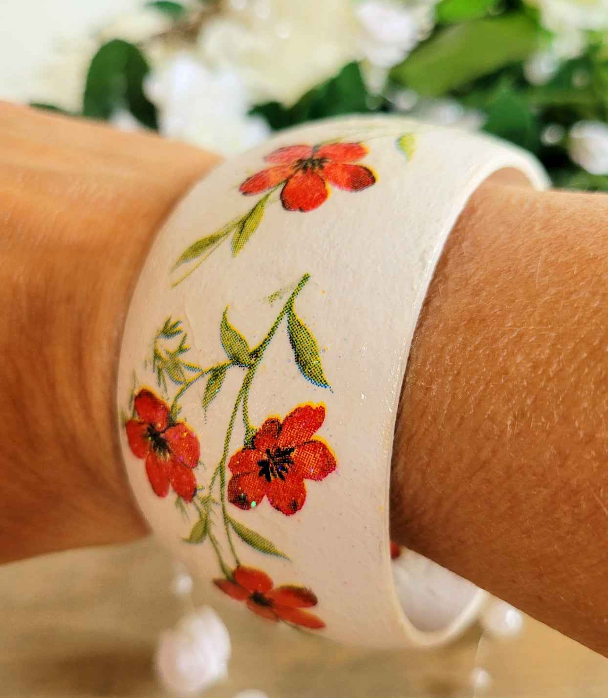 Floral Wooden Bangles | Decoupage Jewellery | Quantock Inspiration