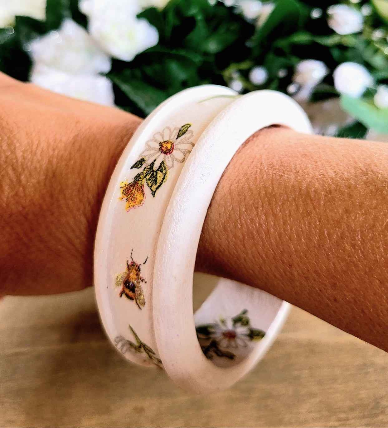 Floral Wooden Bangles | Decoupage Jewellery | Quantock Inspiration