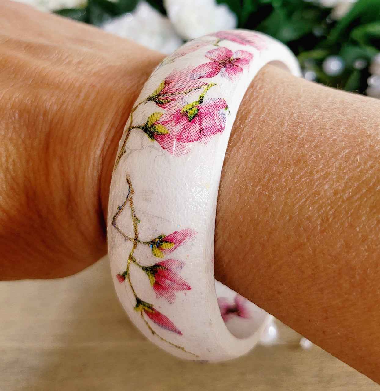 Floral Wooden Bangles | Decoupage Jewellery | Quantock Inspiration