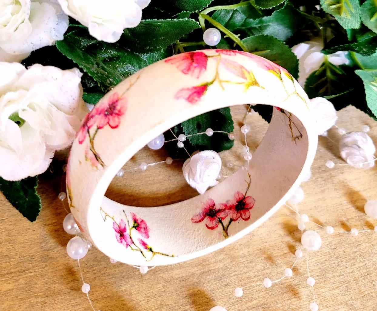 Floral Wooden Bangles | Decoupage Jewellery | Quantock Inspiration