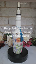 Load and play video in Gallery viewer, Decoupage Glass bottle soap dispenser - Flowers and Butterflies
