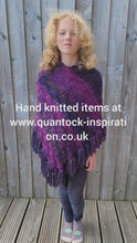 Load and play video in Gallery viewer, Girl&#39;s Purple Knit Poncho
